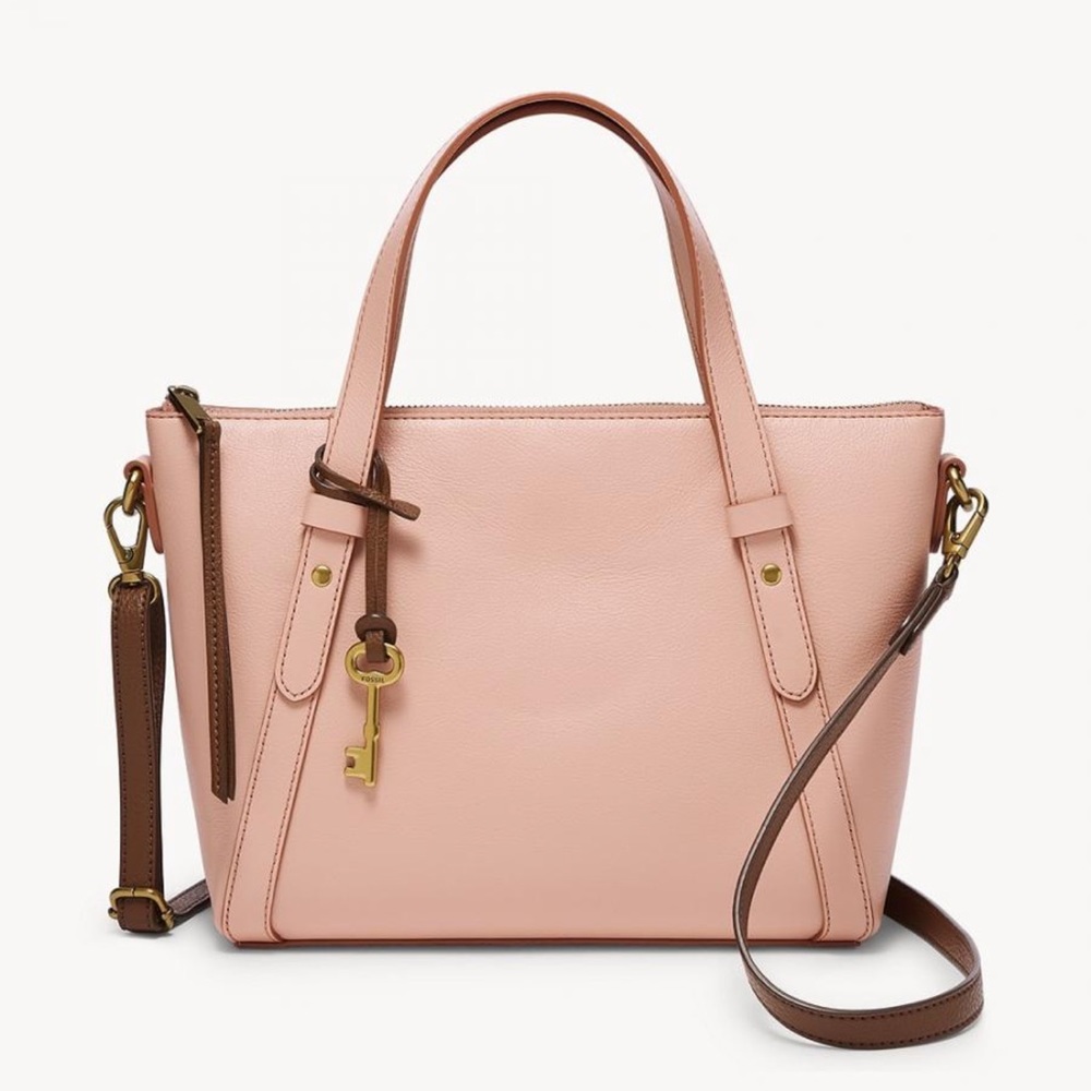 Classic Pebbled Leather Tote Bag in Blush Pink
